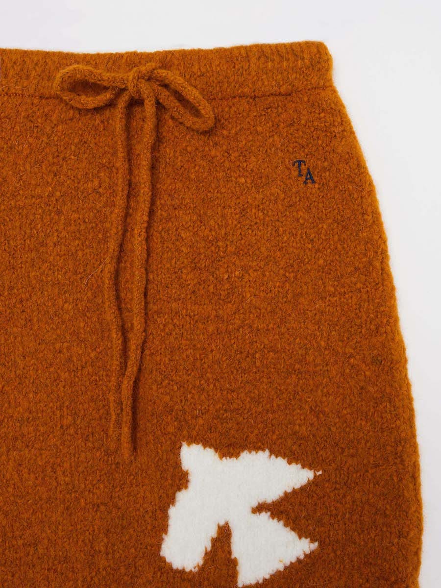 Intarsia knit bouclé skirt